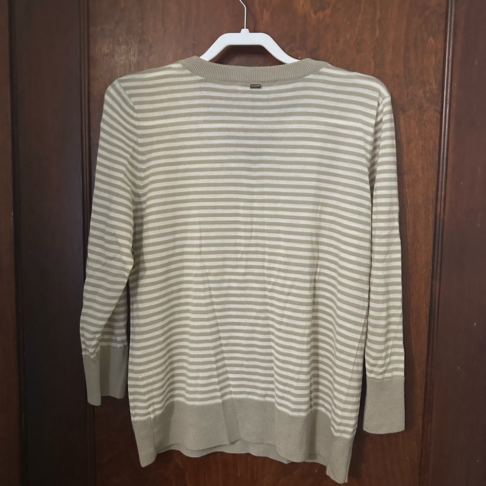 St. John Striped Wool Sweater With Button Detail … - image 3